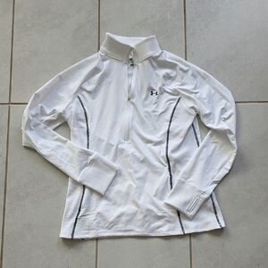 Under Armour White Fitted Quarter Zip Pullover NWT Size Large